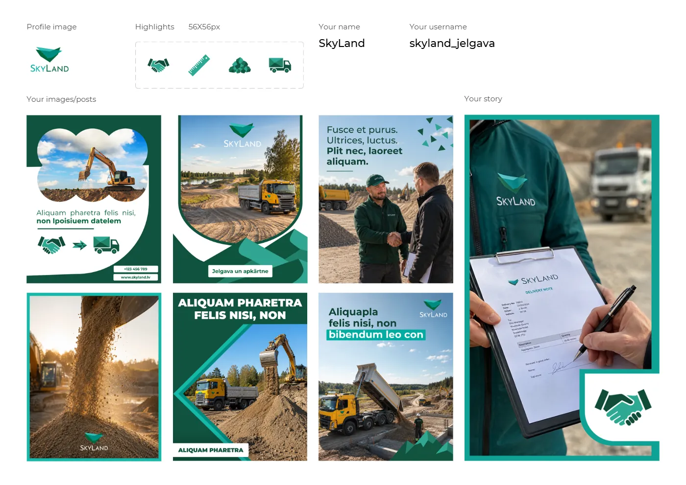 SkyLand sociālo tīklu ierakstu šabloni